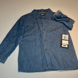 NWT DKNY Kids Size 4T 2 Piece Set | White Tshirt & Denim Button Down Shirt
